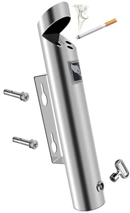 Outdoor Zigarettenrußsäule - Wand-Aschenbecher Edelstahl Outdoor Zigaretten-Aschenbecher Creative Public Smokeless Outdoor Ash Tray Receptacles Abschließbar, Wandaschenbecher Für Draußen