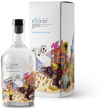 r[h]eingin Tilly Dortmund Edition | mit hochwertiger Geschenkverpackung | 500ml Einzelflasche | 46% vol | Handcrafted Dry Gin | hochwertiger Gin | Geschenkidee für Dortmund Liebhaber