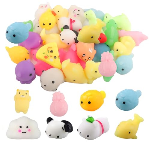 Getyjoe 30 Stück Squishy Spielzeug Set Mochi Anti Stress Spielzeug Kawaii Fidget Toys Squishies Stress Squeeze Spielzeug für Kinder Geburtstag Party