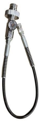 Queeucaer Paintball PCP Füllstation Ladekit 300bar / 4500PSI Din Luft Refill Adapter G5/8, mit kompaktem, abgedichtetem 4500psi-Manometer, Entlüftungsventil und Schlauch