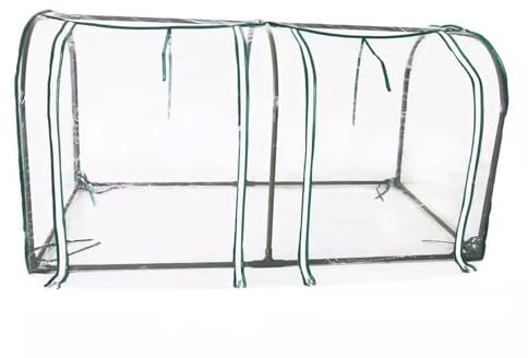 Invernadero Exterior Pequeño Vertical Marco de Tubo de Acero Lámina Aislante de PVC Muy Translúcida Invernadero Exterior con Puerta Enrollable con Cremallera(130x70x70cm)