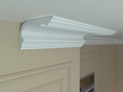 Polystyrene Coving ST-24 COVING XPS Lighting Lightweight Moulding, Wall/Ceiling Cornice, Home Decor, Quality Product, 170mm x 100mm x 2 Meters Long