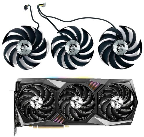 MSI RTX 3060-3090 Ti GAMING X TRIO Replacement Fan for MSI Graphics Cards, Air Cooling, 90mm, 12V, 4-Pin Graphics Card Cooler, VGA Card Replacement Fan (MS-3K-TRIO-F)