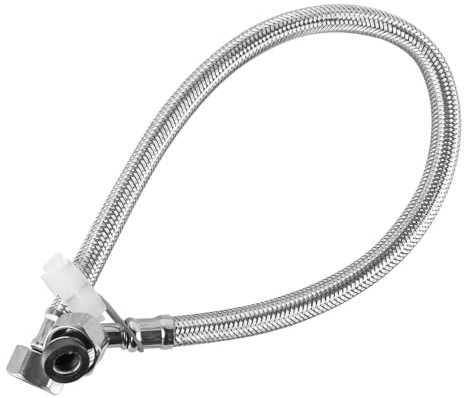 Laroal Codo de 90° de 50 cm de largo Conectores de tubería flexibles de compresión Tubo único de 15 mm 1/2 BSP Codo Tubo flexible trenzado de acero inoxidable para plomería Baños Cocinas