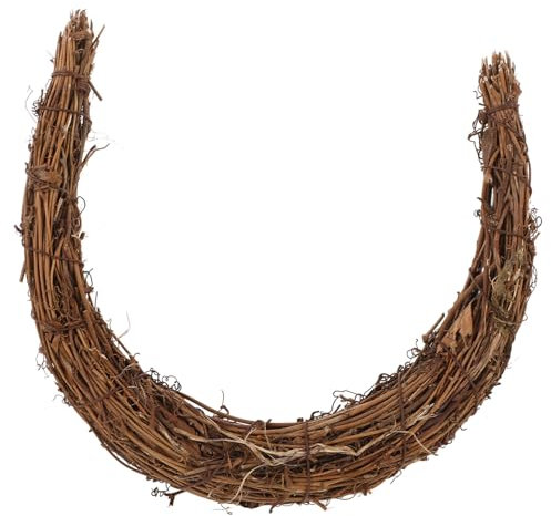 HOMSFOU Holz Kranz Mondform DIY Kranzrahmen Naturmaterial Kranzform DIY Rahmen Bastelmaterial Kranz Zubehör Mondkranz Rahmen Girlandenrahmen