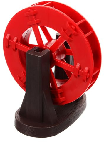 sporful Aquarium Windmill Decor Mini Water Wheel – Red Plastic Fountain for Fish Tank & Garden