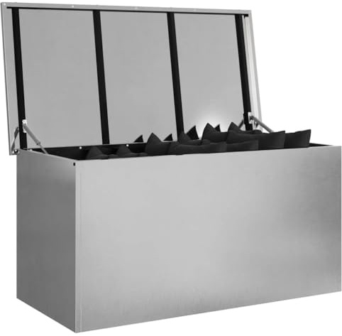 vidaXL Gartenlagerkissenbox Verzinkter Stahl 100 x 50,5 x 50 cm 220 L