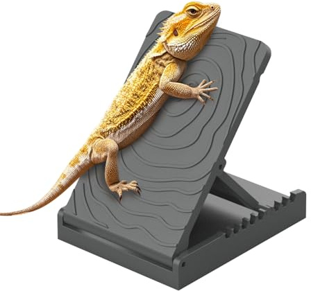 Reptilien Plattform, 1 Stück 30°-60° Einstellbare Sonnenplattform fur Bartagamen, Klappbare Kletterrampe Ruheplattform für Schildkröte, Eidechse, Bartdrache, Gecko, Schlange