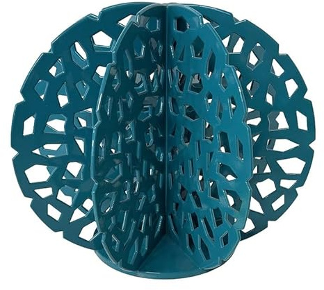 t1t Cactus Décoratif en Acier, Motif Ajouré, Bleu Polaire, 25 x 21,5 cm, Design Boule, Style Extérieur, Fabrication Française, sans Assemblage Requis