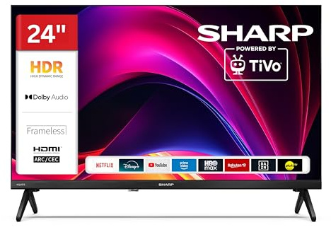 Sharp 24HE2745E Fernseher 24 Zoll Smart TV Powered by TiVo - HDR Fernseher mit HD Auflösung und Triple-Tuner, LED TV (2026)