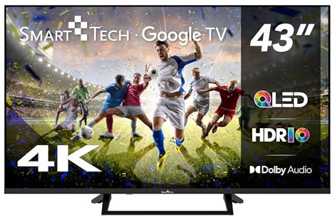 Smart Tech 43QG06V, 43 (109 cm) 4K UHD-QLED TV, Bluetooth y Triple sintonizador, Smart TV