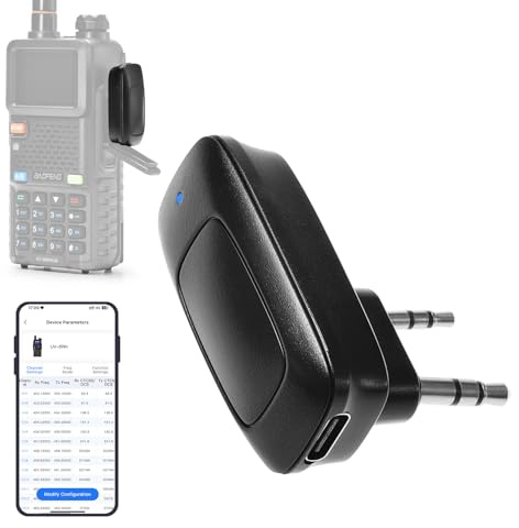 BAOFENG A1D - Adattatore wireless per programmazione, BT-App per Baofeng UV-5R, GT-5R Mini, UV-5RM Plus, BF-888S, K5 Plus, UV-32, per configurazione rapida dei canali in campo