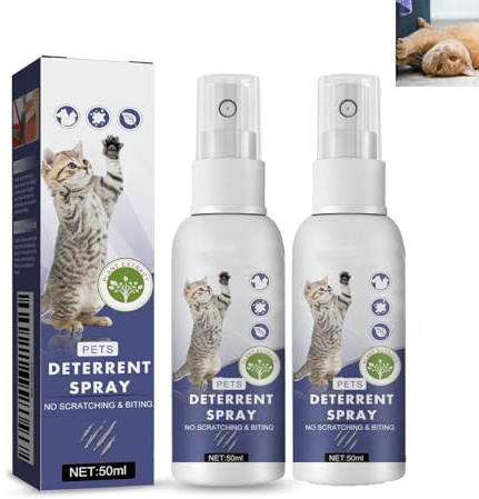 GNAUMORE Spray para Disuasión De Arañazos,Spray Antiarañazos Gatos,Ingredientes Naturales,para Proteger Sofá Y Muebles,50ML*2PC