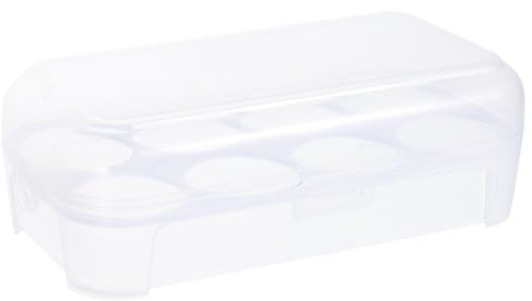 Contenitore in Pp 8 Posti da Frigorifero Uova Bianco | Chiusura a Blocco, Struttura Trasparente, Formato Compatto per Cucina e Picnic
