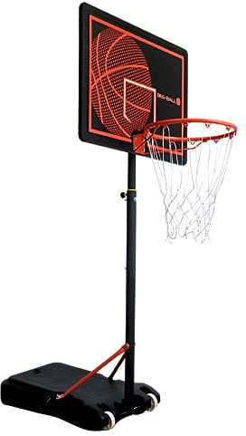 Bee-Ball Portable Basketball Hoop & Stand (Up to 7ft) | Shatter-Resistant Backboard | Outdoor Free Standing System for Kids and Adults (2026 Upgrade) (Black)