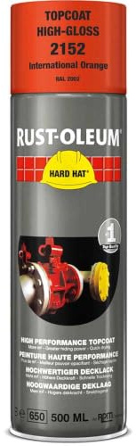 RUST-OLEUM 2152 Hard Hat Topcoat Ral-Colours, The Nr. 1 Industrial Paint Aerosol. Go Further, Work Faster, Last Longer!, International orange-RAL 2002