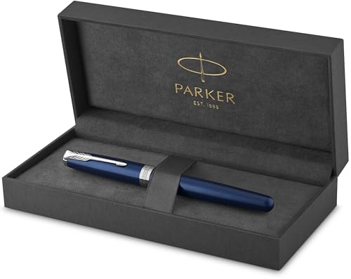 Parker Sonnet Fountain Pen | Blue Lacquer with Palladium Trim | Medium Nib | Gift Box