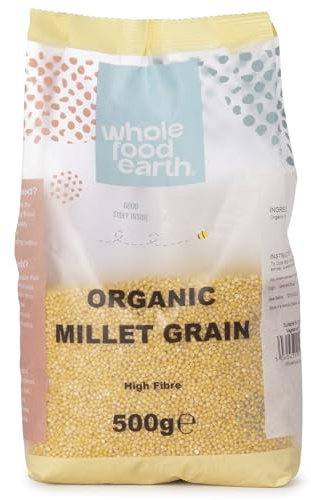 Wholefood Earth Organic Millet Grain – 500g | GMO Free | Vegan | High Fibre | Certified Organic