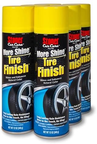 Stoner Car Care 91094-6PK More Shine Tire Finish – Tire Shine Spray Restores Deep Matte Black Finish with Long-Lasting Rain-Resistant Protection, Dry-to-Touch – 12 oz (Pack of 6)