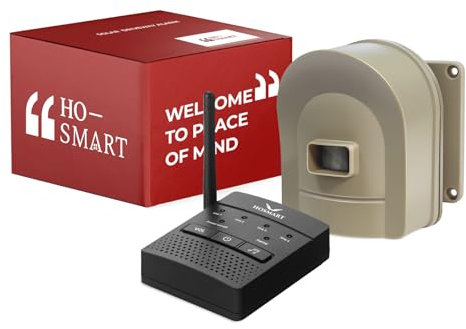 HOSMART 1/2 Meile Drahtloser Bewegungsmelder auffahrt Alarm funkalarmanlage und Wetterfeste Sicherheit Bewegungsmelder