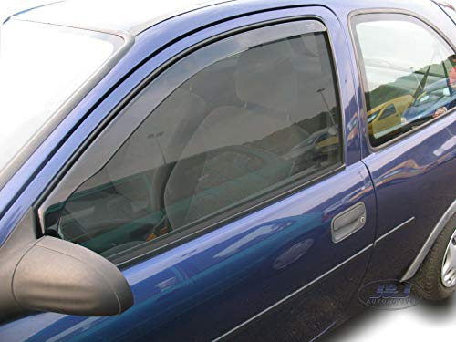 J&J AUTOMOTIVE Windabweiser passend für Opel Corsa B 3-Türer 1993-2001 2tlg, Heko Regenabweiser Vorne Getönt Dunkel Passform