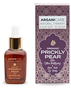 Arganicare Huile de Figue de Barbarie Bio 3-en-1 30 ml – Visage Corps Cheveux Ongles – Pression à Froid – Riche en Vitamine E & Oméga – Routine Peaux Matures, Éclat & Souplesse