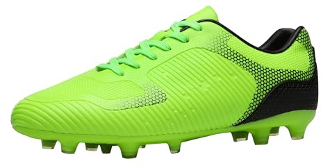 DREAM PAIRS fotbollsskor för män, professionella atletiska träningsskor, fotbollsskor, utomhus, sport, fotboll, Neon grön svart, 40 EU