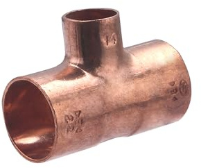 Tee ridotta in rame da saldare Ø22-14-22 | Resistente e durevole | per impianti idraulici, riscaldamento e acqua potabile | Installazione precisa e sicura | Connessione affidabile | QUICK PLOMBERIE