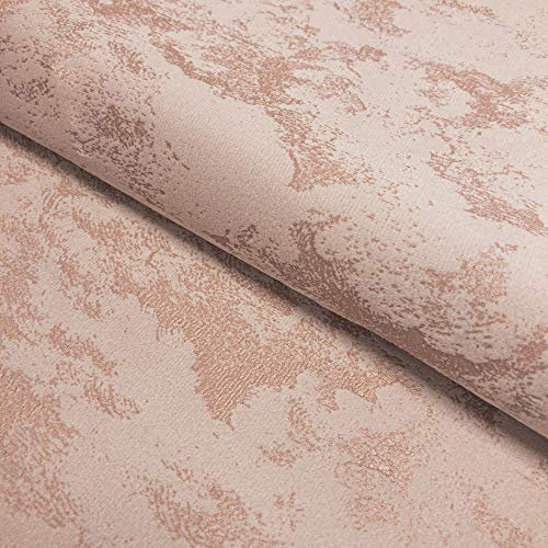 Upholstery Fabric - Avalon Blush Pink & Rose Gold - Marble Velvet Curtain Cushion Fabric Material