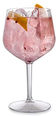 DoimoFlair Gran Ballon Gin Tonic Glas Weinglas aus Kunststoff bruchsicher Cocktailglas Plastik Transparent 86 cl. Set 2 Stück
