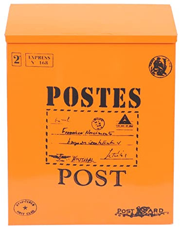 Happyyami Cassetta Postale Da Parete in Ferro Vintage Con Serratura Cassetta Postale Sospesa Per Casa Con Copertura Magnetica