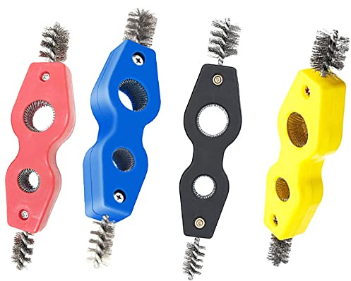4 x Kupferrohrbürste, Drahtbürste, 4-in-1 Kupferrohrbürste, Rohrbürste, reinigt innen und außen für Sanitärinstallation, Löten, Kupferrohre, Rohre, Löten, 4 Stück