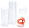 CoKeeSun 30 Piezas 150ml Vasitos para Postres con Tapa y Cucharas, Tazas de Postre de Plástico Forma de Corazón, Cuencos de Postre Transparentes, Vasitos Aperitivos para Pudín Mousse Helado