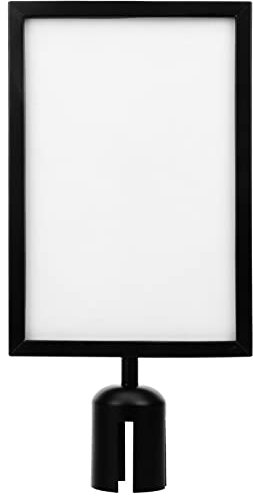 Porte-Affiche Vertical RéTractable En Acier Inoxydable, Cadre Noir a4 Pour Poteau De Guidage, IdéAl Pour aéRoports, Banques, HôTels, 12,59 X 8,66