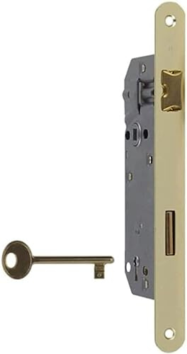 bricoleva.it Serratura Porta Interna, Blocco Chiusura per Porta, Serrature Porte con o senza Chiave (Serratura Patent, Ottone)