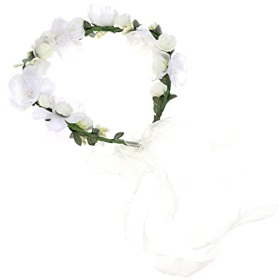Abaodam Blumenkranz Haarschmuck Für Hochzeiten Und Feste Eleganter Haarreifen Mit Handgefertigten Blüten Für Fotoshootings Abschlussfeiern Und Besondere Anlässe Weiß