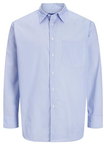 JORBILL POPLIN överdimensionerad skjorta LS, Bländande blå, XL