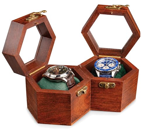 Erhöhen Sie Ihre Uhrensammlung mit The Legacy – Premium-Uhrenvitrine für 16 Uhren – einfacher Zugriff, riesiger Stauraum und Vintage-Verriegelungsmechanismus, Holz-Herren-Uhrenbox und Uhrenhalter –