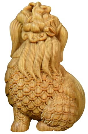 Abaodam Home Desktop Holzfigur Löwe Deko Geschnitzte Holzfigur Aus Für Kreative Tischdekoration Rustikaler Charme Und Einzigartiges Design