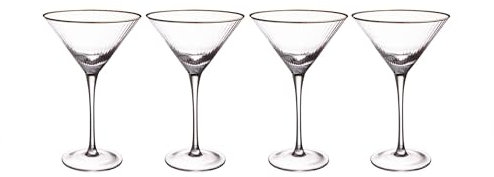 BUTLERS 4er Set Martiniglas 300ml Vintage Gläser mit Goldrand - GOLDEN TWENTIES - Cocktailgläser Set, Martinischalen Set | Trinkgeschirr für Margarita, Cosmopolitan, Daiquiri, Desserts