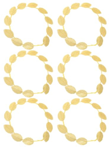 FRCOLOR Goldene Blätterkrone Stirnband Haarschmuck Römischer Lorbeerkranz Kopfschmuck Für Hochzeit Cosplay Party 8.7X7.9 Zoll