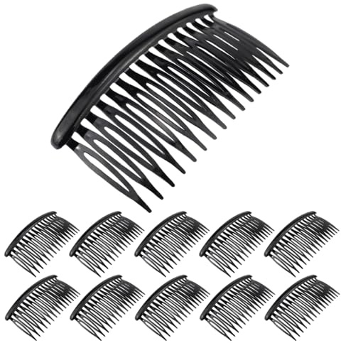 LNQ LUNIQI 14 Zähne Haare Einsteckkamm Kunststoff, 10 Stück Damen Haarkamm Stecken,Vintage Haarspange Kämme Steckkamm Haare für Frauen Mädchen, Schwarz