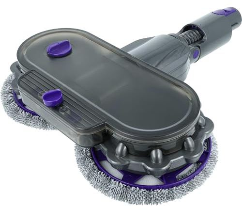 vhbw Kit de tête de balai électrique compatible avec Dyson V11, V11 Advanced, V11 Outsize aspirateur - avec réservoir d'eau + 2 lingettes