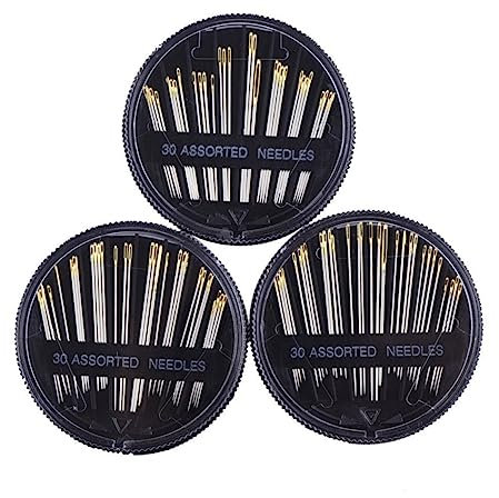 SEWACC 3 Pack Nadelhand nähen Nadel- und Fadenset Netzreparaturnadel Nähnadeln mit großem Öhr blaue Sicherheitsaugen nähnadeln set ledernähnadeln Nähnadeln großes Öhr Nähnadelset