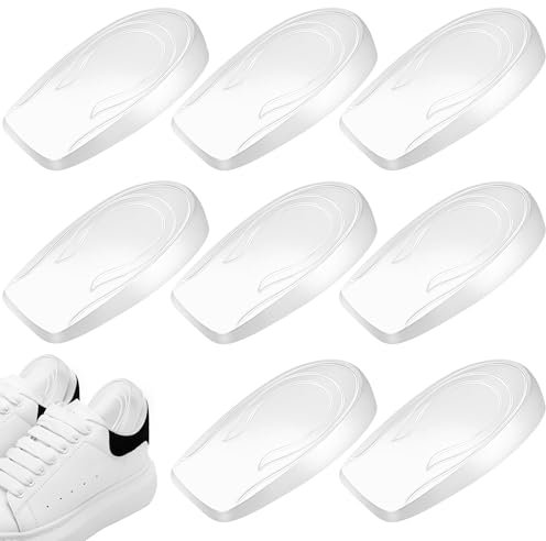 HO-SFSM 4 Pares Taloneras Fascitis Plantar Plantillas Gel con Elevación, Plantillas para Crecer Invisibles para Mujeres y Hombres