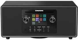 Grundig DTR 7100 All-In-One Radio Internet e Digitale DAB+, FM 2.1 Radio con Subwoofer, 42 W RMS, CD Drive, USB, Spotify Connect, Allarme, Automatico di addormentamento, Display a colori, Nero