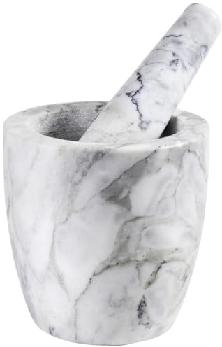 Mortero - mortero de 12 cm, ideal para triturar y mezclar. fabricado en mármol, resistente y duradero. perfecto para la cocina moderna.*