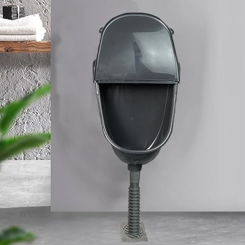 Wasserlose Urinale für Männer, wandmontiertes Kunststoff-Urinal mit manuellem Spülventil für Garage, Schuppen, Hinterhof