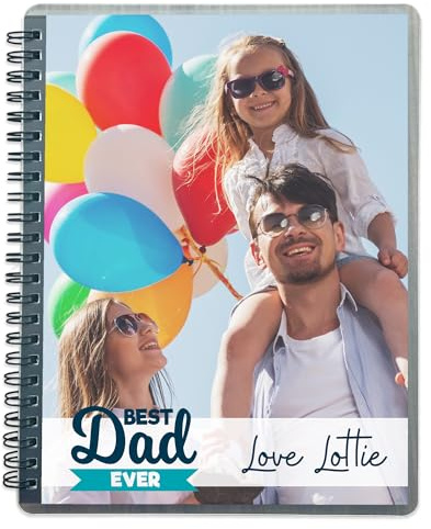Adventa Personalisiertes Notizbuch A5, fügen Sie Ihr eigenes Foto/Bild/Text-Tagebuch A5 hinzu, 100 g/m², 120 linierte Seiten, Schutzhülle, Notizblock, Tagebuch mit linierten Seiten, (15,2 x 20,3 cm