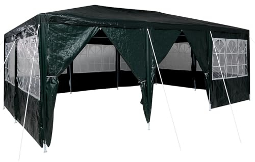 vidaXL Tente de fête Vert et Blanc 600 x 400 x 266 cm, Auvent extérieur, pavillon Moderne, Tente Anti-UV pour événements, Structure Parfaite pour Vos fêtes